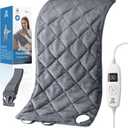 BOB AND BRAD Weighted Heating Pad with Far Infrared Therapy for Back Pain & Cramps Relief, Adjustable Belt Included, Deeper Muscle Relief for Neck and Shoulders, Leg, FSA HSA Eligible, 12"x24" (Gray)