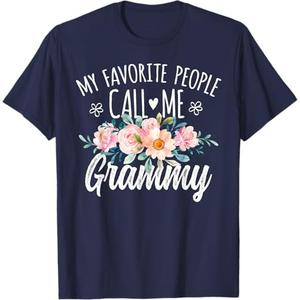 My Favorite People Call Me Grammy Floral Birthday Grammy T-Shirt (2X)