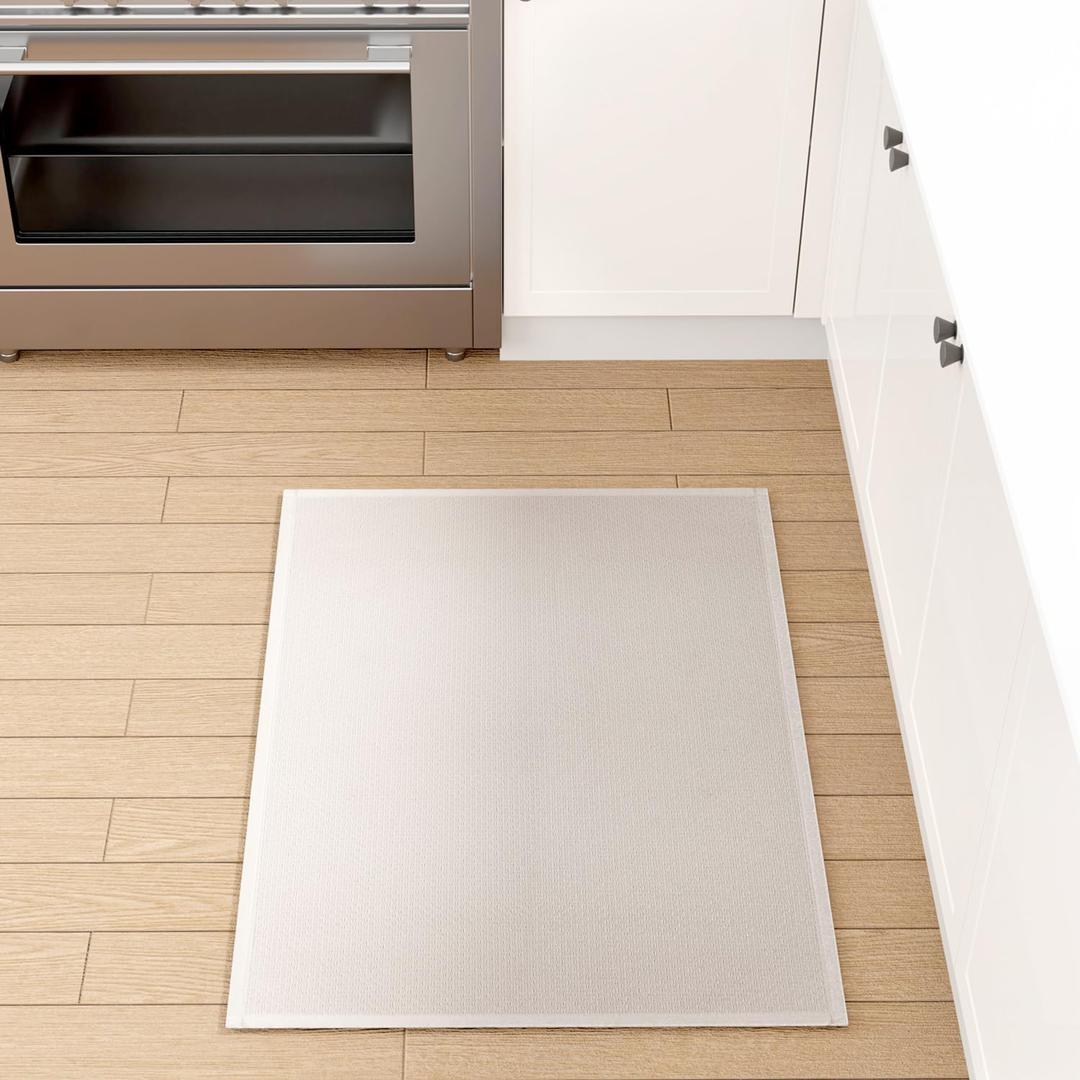 Kitchen Mat 1 PCS, Cushioned Non Slip Rugs for Kitchen Floor, Absorbent Runner Comfort Standing Mats Washable for Kitchen, Office, Home (Cream, 24"x36") 