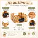 Nitial Wicker Storage Baskets Set of 6, 16 x 12 x 5 Inch, Natural