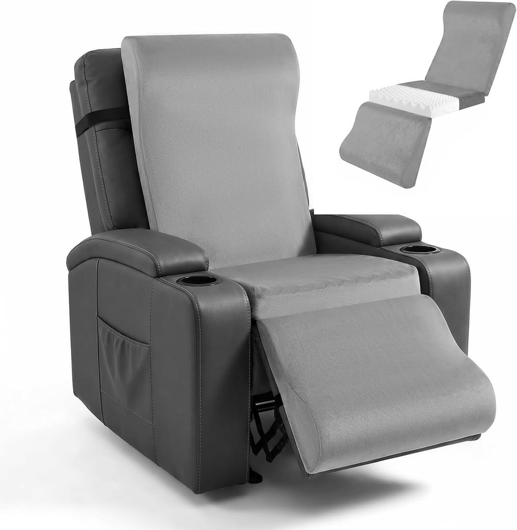 Recliner Cushion for Elderly with Headrest & Footrest Support