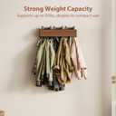 CycleCrew Solid Wood Wall Mounted Coat Rack with Shelf Hooks - Modern Floating Shelves with 5 Hidden Hooks, Heavy Duty Entryway Coat Key Holder Hanger for Hallway Bathroom Bedroom Home Decor