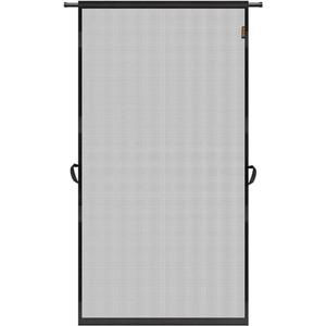 MAGZO Hanging Screen Door, Fits Door Size 36" x 98" (Curtain Size 38'' x 99''), Upgraded Fiberglass Mesh Net with Tension Rod&Hook&Loop (One Piece Can be Installed in 2 Ways), Weighted Bottom, Grey
