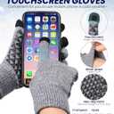 12 Pcs Winter Beanie Hats and Touch Screen Gloves Set Includes 6 Warm Beanie Slouchy Knitted Skull Hats and 6 Pairs Touchscreen Gloves for Men Women Warm Snow Cold Weather with Fleece Lined