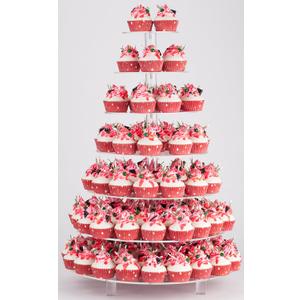 Large Cupcake Stand, 7 Tier Cupcake Tower Tree, Round Cupcake Display Stand, Tiered Cupcake Holder for Party,Clear Dessert Stand for Wedding