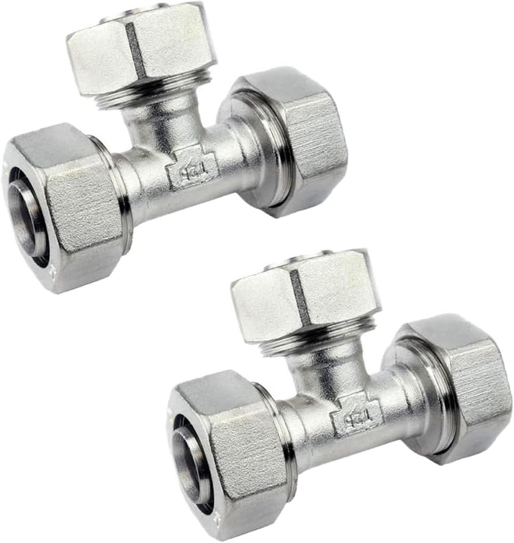 M8010 Maxline 1/2 inch Equal Tee Fitting for rapid air 1/2" NPT Tubing System (2-Pack)