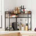 Snughome 3 Tier Large Spice Rack, Corner Countertop Shelf Organizer for Kitchen, Coffee Counter Shelf Organizer, Ample Storage Rack, Rustic Brown