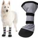 2 Pcs Dog Paw Wound Recovery Boots Non-Slip Dog Protector Boots for Injured Paw Breathable Soft Pet Shoes for Wound Care Outdoor Walking(L,Gray)