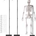 Domensi 2 Sets Halloween Skeleton Stake Stands Adjustable 6.43 ft Metal