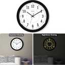 Night Light LED Wall Clock Glow in The Dark 12.8 Inch Silent Lighted up Adjustable Brightness Battery Operated Wall Clock for Living Room Kitchen Kid's&Elderly Room (Date)