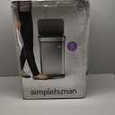 simplehuman 45 Liter / 12 Gallon Rectangular Hands-Free Kitchen Step Trash Can with Soft-Close Lid, Brushed Stainless Steel
