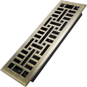 4x14 Inches Heavy Duty Walkable Floor Register Easy Adjust Air Supply Lever Floor Vents - Seattle Design - Vent Cover for Home Floor - Antique Brass 4x14 Inches Heavy Duty Walkable Floor Register Easy Adjust Air Supply Lever Floor Vents - Seattle Design - Vent Cover for Home Floor - Antique Brass
