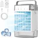 Portable Air Conditioners, Personal Mini Air Conditioner With 1000ml Water Tank, 2/4/6H Timer, USB Charging Small Cooling Fan (Include 5V 2A Adapter) For Indoor Office Bedroom, 3-in-1 Portable AC Unit (Gray)