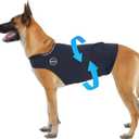 Dog Anxiety Vest, Skin-Friendly Thunder Jacket for Dogs, Dog Calming Shirt for Thunder, Fireworks, Vet Visits and Separation - Keep Pet Calm Without Medicine, Fit Large Dogs (Blue-Black)