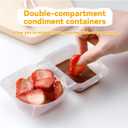 2 x 20 Set Reusable snack Containers, 2 compartment snack containers, portable salad yogurtcerealdressing food boxes and Portion Control for Refrigeration Sauce,Outdoor Takeaway,Travel