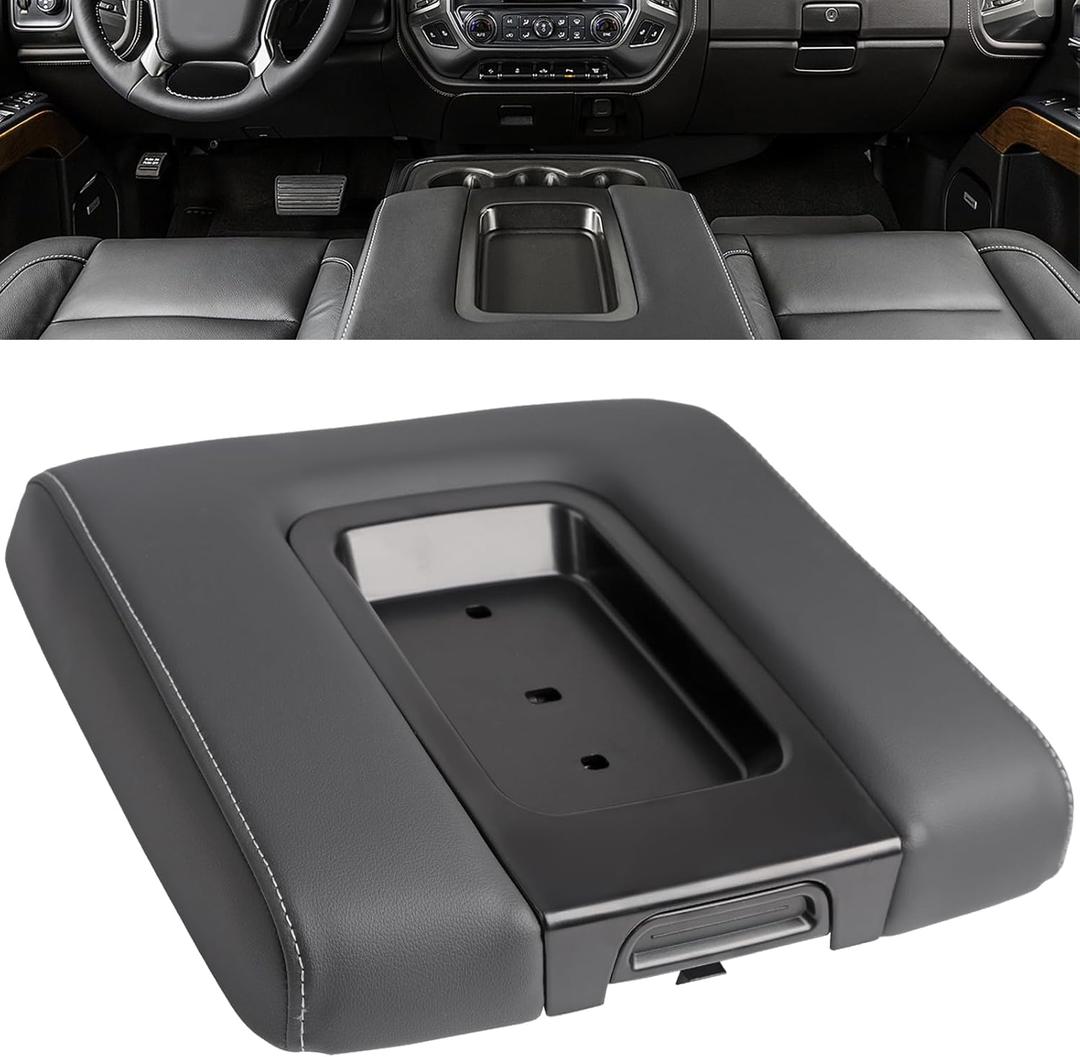 Center Console Lid Replacement Kit Black Compatible with Cadillac Chevy GMC Vehicle 2014-2020 Silverado Suburban Tahoe, Sierra Yukon XL, Escalade, Armrest Lid Cover Assembly Replaces# 22881398