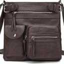 KouLi Buir Crossbody Bag for Women, Leather Purse with Adjustable Strap Lightweight Shoulder Bag with Zipper Pockets