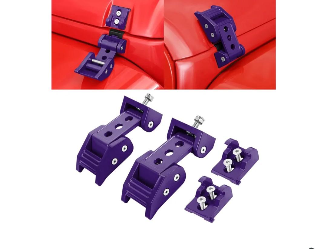 RT-TCZ for Wrangler Hood Latches Catch Kit Compatible with Jeep Wrangler JK JKU 2007-2017 JL JLU 2018-2025 for Gladiator JT 2020-2025 Purple Exterior Accessories 2pcs (3-Holes)