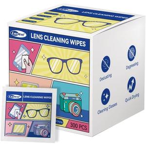 Glasses Cleaner, Lens Wipes for Eyeglasses,Eye Glasses Cleaner Wipes,Lens Wipes for Glasses/Sunglasses,Screen Wipes,Lens Wipes Individually Wrapped(300 PCS)