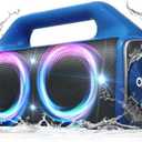 OYW IPX67 Waterproof Bluetooth Speaker:80W(Peak) Loud Outdoor Portable Wireless Party Speakers with LED Lights,20H Playtime,Bluetooth 5.3,Deep Bass & TWS for Pool,Beach