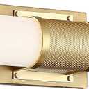 Nuvo 62/1602 Caper LED Vanity Brushed Brass with Frosted Lens, Gold