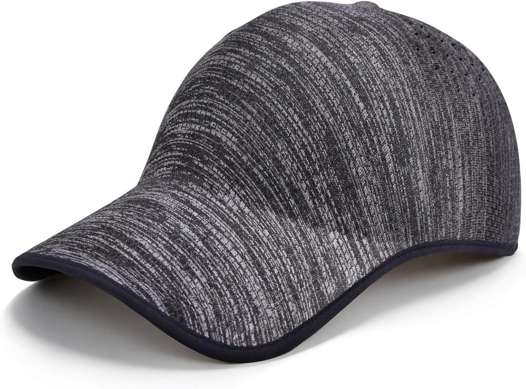 ZOORON Uncrushable Baseball Cap, Lightweight Hats with Breathable Air Holes, Low Profile Dad Hat for Travel Running Golf (Gray)