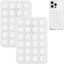 6 x JingJinYY 2 Pack Silicone Suction Phone Case Mount, Non Slip Sticky Phone Grip for Cellphone, Silicon Adhesive Suction Cup Mount, Strong Grip Holder for Selfies and Videos (Translucent)