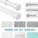 No Sectional Assembly Tension Curtain Rod 42-78 Inch, 1" Diameter Spring Long Adjustable Shower Curtain Rods for Bathroom Windows Closet No Drilling No Rust, White