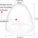 Bell Shade Lighting Fixture Glass Shade Replacement, 5.9"W x 5"H, 1-5/8 Inch Fitter, 3 Pack Clear Glass Shade Globe Cover for Chandelier Pendant Light Wall Sconce