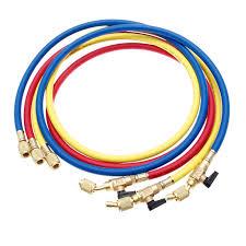 Refrigerant Charging Hose with Ball Valves for R410A R134A R12 R22 R502 R404 Refrigerant Charging Hoses HVAC, 1/4'' SAE HVAC Manifold Hose Set 800 PSI Red/Yellow/Blue (3pcs) Refrigerant Charging Hose with Ball Valves for R410A R134A R12 R22 R502 R404 Refrigerant Charging Hoses HVAC, 1/4'' SAE HVAC Manifold Hose Set 800 PSI Red/Yellow/Blue (3pcs)
