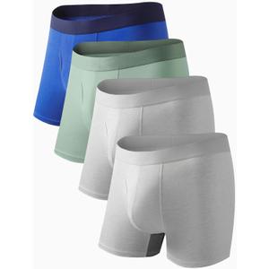 Auxo Mens Underwear Boxer Briefs With Pouch Modal Mesh Breathable Underwear No Riding Up Moisture Wicking 4 Pack (XXL)