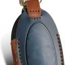 Leather Key Fob Cover, Leather Key Case Full Protector Compatible with Ioniq 6 Grandeur KONA Santa Fe 7 Buttons smart Key (Blue)