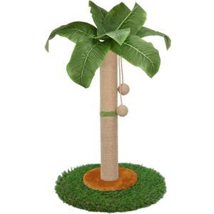 Cat Scratching Post for Indoor Cats and Kitten - 23.6 Inch Tall Cat Scratching Post with Sisal Rope, Palm Tree Scratch Post with Hanging Ball