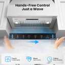 VIKIO HOME Built-in/Insert Range Hood 30 Inch, 980 CFM Hood Vent for Kitchen, Ducted/Ductless Convertible Duct, Stainless Steel Kitchen Vent Hood with Gesture & Touch Control, 2 Baffle Filters
