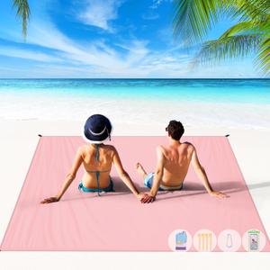 BYDOLL Beach Blanket Waterproof Sandproof Large Sand Free 78''X81''/10'X9' Big Lightweight Blanket Picnic Mat for Beach Travel Camping Hiking Picnic with Stakes (Pink) BYDOLL Beach Blanket Waterproof Sandproof Large Sand Free 78''X81''/10'X9' Big Lightweight Blanket Picnic Mat for Beach Travel Camping Hiking Picnic with Stakes (Pink)