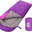 SWTMERRY Sleeping Bag 3 Seasons (Summer, Spring, Fall) Warm & Cool Weather - Lightweight,Waterproof Indoor & Outdoor Use for Kids, Teens & Adults for Hiking and Camping (Single, Purple)