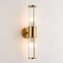 Glass Rods Wall Light Fixture Indoor Brass Bathroom Vanity Lights Beside Mirror Lighting Lamps Up and Down Wall Mounted Light E12 Socket (Brushed Brass, Brushed Brass-A)