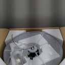 3-Light Semi Flush Mount Ceiling Light Fixture, 13" Modern Drum Light with Grey Fabric Shade, Close to Ceiling Lighting Hanging Lamps for Bedroom Living Room Dining Room Kitchen Hallway