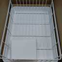 YAMAZAKI Home Dish Drying Rack Modern White Dish Rack for Kitchen Counter with Removable Drainer Tray and Cutlery Holder, Steel + Wood Dish Drying Organizer - Steel + Wood -, One Size