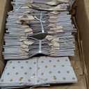 Pinkunn 48 Pcs Basket for Gifts Empty DIY Bulk Party Gift Basket Kit with Handles Market Trays for Packages Wrapping Wedding Party Anniversary Display(White Polka Dots)