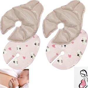 XL Breast Cooling Pads for Breastfeeding, Reusable Hot Cold Gel Pads with Soft Covers for Nursing and Pumping Mums, 2 Ice Packs for Nursing Pain Relief, Mastitis, Engorgement