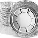 PLASTICPRO 8'' Inch Round Tin Foil Pans Disposable Aluminum, Deep Freezer & Oven Safe - For Baking, Cooking, Storage, Roasting, & Reheating, Pack of 50