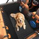 Dog car seat cover for back seat-2025 Upgraded 100% Waterproof and Scratch Resistant Rear Seat Hard Bottom Extension - Dog Car Seat Holds Up to 400 lb Pet for Cars, Trucks and SUVs (Black and Orange)