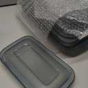 8-Piece Deep Glass Baking Dish Set with Plastic lids,Rectangular Glass Bakeware Set with Lids, Baking Pans for Lasagna, Leftovers, Cooking, Kitchen, Freezer-to-Oven and Dishwasher, Gray