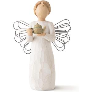 Willow Tree Angel of The Kitchen, Warm Comfort Between Friends, Angel Holds teapot as Welcoming Gesture, A Gift to Celebrate Supportive Friendships, Sculpted Hand-Painted Figure