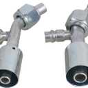 Air Conditioner Fitting Set #8 and #10 Female Oring Beadlock 45 Degree with R134a high and low pressure valve, A/C Refrigerant Hose Fitting