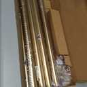 Zeerobee Curtain Rods for Windows 32 to 144, Brushed Gold Curtain Rod, Adjustable 1 Inch Heavy Duty Outdoor/Indoor Modern Drapery Pole, 32"-144"