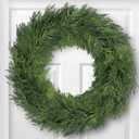 Cedar Wreaths for Front Door Christmas - Wreath 20 Inch Real Touch Holiday Outdoor Wreath for Decorating Artificial Plain Winter Pine Modern Farmhous Wreaths for Indoor NEW-BBYHH-24IN