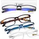 LUFF 4Pcs Anti-Blue-ray Reading Glasses Portable Ultra-Light Readers(2.75X)