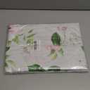 Vinyl Tablecloth with Flannel Backing - Waterproof, Oil-Proof, Easy to Clean -Plastic Table Cloth - Perfect for Dining Tables, Kitchen Tables, Parties (White Flowers, 6084 Inch Rectangular)